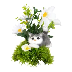 Gesteck ?Kätzchen im Blumenbeet?
