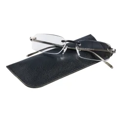 Fertiglesebrille + Gratis Etui, grau