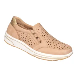 wonderwalk Stretch-Halbschuh mit Leder-Decksohle ?Stefanie?, Größe: 41, beige