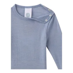Sanetta Body langarm Wolle/Seide hellblau