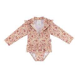 Badeanzug langarm mit UV-Schutz Blumen