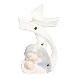LED-Porzellankreuz ?Maria mit dem Kinde?