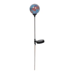 LED-Solar-Gartenstecker ?Mosaik-Kugel?, blau