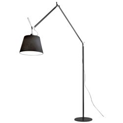 Designer-Stehlampe Artemide Tolomeo Mega schwarz dimmbar H 238 cm - LED - Lichtfarbe: Warmweiss - Material: Metall/ Stoff - Designer-Stehlampe- LED