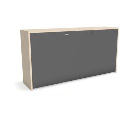 Bett Window Grau Holz/Holzwerkstoff 90 x 200 cm - Farbe: Dekor Anthrazit - Möbel Konfigurator: Traummöbel individuell zusammenstellen - Bett