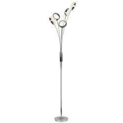 Stehlampe Oria Silber Metall/Glas 23 cm 160 cm - Farbe: chrom - LED - Lichtfarbe: Warmweiss - Material: Metall/Acrylglas - Stehlampe- LED