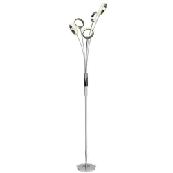 Stehlampe Oria Silber Metall/Glas 23 cm 160 cm - Farbe: chrom - LED - Lichtfarbe: Warmweiss - Material: Metall/Acrylglas - Stehlampe- LED