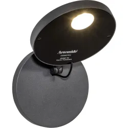 Designer-Wandlampe Artemide Demetra D 13 cm - Farbe: grau - LED - Lichtfarbe: Warmweiss - Material: Metall - Designer-Wandlampe- LED Energiesparlampe