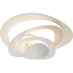 Designer-Deckenlampe Artemide Pirce Mini - Farbe: Aluminium/Weiss - LED - Lichtfarbe: Warmweiss - Material: Metall - Designer-Deckenlampe- LED