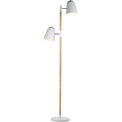 Stehlampe Kovlo Weiss Holz 23 cm 154 cm - Material: Buchenholz - Stehlampe