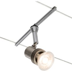 System Calisto Grau Kunststoff/Metall 5 cm 12 cm - Farbe: Nickel matt - LED - Lichtfarbe: Warmweiss - Material: Metall/Kunststoff - System- LED