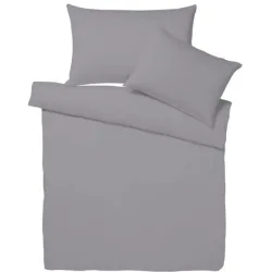 Living Home - Uni Perkal Bettwäsche Set, 160 x 210 cm + 65 x 100 cm, Gewittergrau