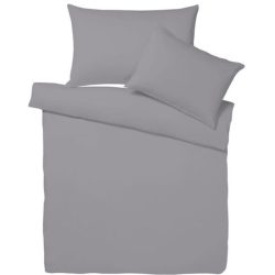 Living Home - Uni Perkal Bettwäsche Set, 200 x 210 cm - 2 x 65 x 65 cm, Gewittergrau