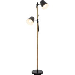 Stehlampe Kovlo Schwarz Holz/Metall 25 cm 160 cm - Stehlampe