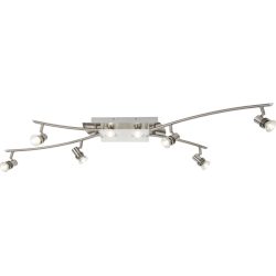 Spot Calisto Grau Metall 122.5 cm 16 cm - Farbe: Nickel - LED - Lichtfarbe: Warmweiss - Spot- LED Energiesparlampe