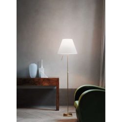 Luceplan Stehlampe Costanza Weiss/Silber Kunststoff/Metall 120 cm - Farbe: Silber/Weiss - Material: Metall/Kunststoff - Stehlampe