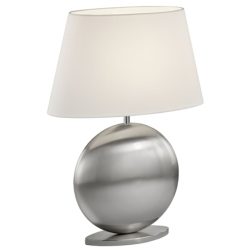 Designer-Tischlampe Bankamp Mesa E27 Nickel matt H 51 cm - Farbe: chrom - Material: Metall/ Stoff - Designer-Tischlampe