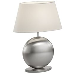 Designer-Tischlampe Bankamp Mesa E14 Nickel matt H 41 cm - Farbe: Weiss - Material: Metall/ Stoff - Designer-Tischlampe