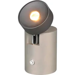 Tischlampe Ronnie Grau Metall 7 cm 11 cm - Farbe: Nickel - LED - Lichtfarbe: Extra warmweiss - Tischlampe- LED Energiesparlampe