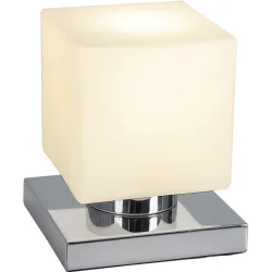 Tischlampe Zerra+ Weiss/Silber Glas/Metall 12 cm 14 cm - Farbe: Weiss, Silber - LED - Lichtfarbe: Extra warmweiss - Tischlampe- LED Energiesparlampe