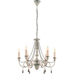 Eglo Kronleuchter Colchester Braun/Grau Stahl 110 cm - Farbe: Taupe-antik - LED - Material: Holz/Stahl - Kronleuchter- LED Energiesparlampe