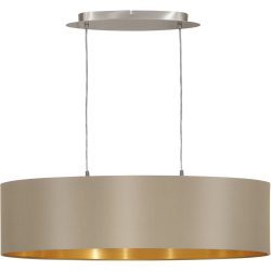 Eglo Pendellampe Maserlo Gold/Braun/Grau Stahl 78 cm 110 cm - LED - Material: Stahl/Stoff - Pendellampe- LED Energiesparlampe