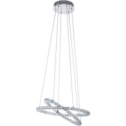 Eglo Pendellampe Varrazo Grau Stahl B 55.00 H 120 cm - Farbe: chrom - LED - Lichtfarbe: Helles Neutralweiss - Pendellampe- LED Energiesparlampe