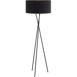 Eglo Stehlampe Fondachelli Schwarz/Kupfer Stahl 51 cm 152 cm - LED - Material: Stahl/Stoff - Stehlampe- LED Energiesparlampe