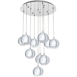 Eglo Pendellampe Conessa Grau Kunststoff 170 cm - Farbe: chrom - LED - Lichtfarbe: Warmweiss - Material: Kunststoff/Metall - Pendellampe- LED