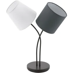 Eglo Tischlampe Almeida Schwarz/Weiss Stahl 38 cm 47.5 cm - Material: Stahl/Stoff - Tischlampe