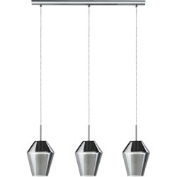 Eglo Pendellampe Murmillo Schwarz/Grau Stahl 17 cm 150 mm - Farbe: silber - Material: Stahl/ Glas - Pendellampe