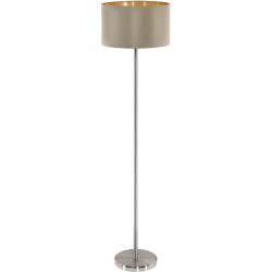 Stehlampe Maserlo Braun/Grau Stahl/Stoff 151 cm - Farbe: taupe - Stehlampe
