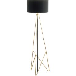 Stehlampe Camporale Gold/Schwarz Stahl/Stoff 154 cm - Farbe: schwarz-gold - Stehlampe