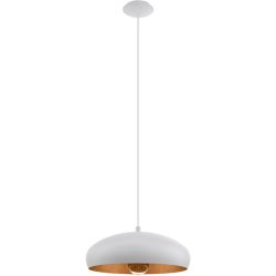 Pendellampe Mogano 1 Kupfer/Weiss Stahl 110 cm - Farbe: Weiss/Kupfer - Pendellampe