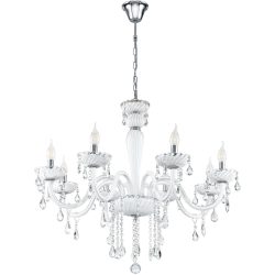 Pendellampe Carpento Weiss/Grau Stahl/Glas 130 cm - Farbe: chrom/weiss - Material: Stahl/ Glas - Pendellampe
