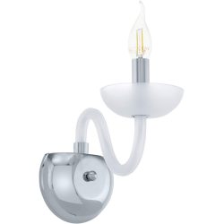 Wandlampe Falcado 1 Grau Stahl/Glas 12 cm 28 cm - Farbe: chrom - Material: Stahl/ Glas - Wandlampe