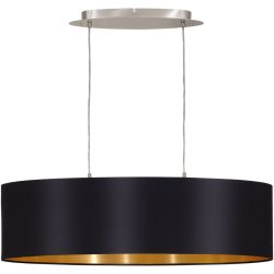 Pendellampe Maserlo Gold/Schwarz Stahl/Stoff 78 cm 110 cm - Farbe: schwarz-gold - Pendellampe
