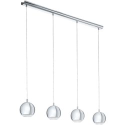 Pendellampe Conessa Grau Kunststoff/Metall 101 cm 110 cm - Farbe: Chrom/klar - LED - Lichtfarbe: Warmweiss - Pendellampe- LED Energiesparlampe