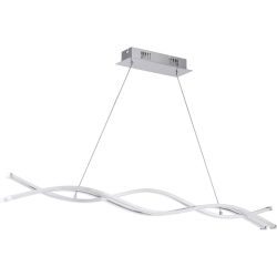 Pendellampe Lasana 2 Weiss/Grau Aluminium/Kunststoff/Stahl 100 cm 120 cm - Farbe: chrom/weiss - LED - Lichtfarbe: Warmweiss - Material: