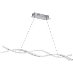 Pendellampe Lasana 2 Weiss/Grau Aluminium/Kunststoff/Stahl 100 cm 120 cm - Farbe: chrom/weiss - LED - Lichtfarbe: Warmweiss - Material:
