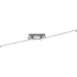 Deckenlampe Lasana 2 Weiss/Grau Aluminium/Kunststoff/Stahl 100 cm 6 cm - Farbe: chrom/weiss - LED - Lichtfarbe: Warmweiss - Material: