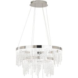 Pendellampe Antelao Grau Stahl 150 cm - Farbe: Chrom/klar - LED - Lichtfarbe: Helles Neutralweiss - Pendellampe- LED Energiesparlampe