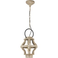 Pendellampe Kinross Braun Stahl/Holz 110 cm - Material: Holz/Stahl - Pendellampe