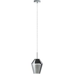 Pendellampe Murmillo Schwarz/Grau Stahl/Glas 150 cm - Farbe: chrom/schwarz - Material: Stahl/ Glas - Pendellampe