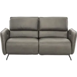 Sofa Leon Grau Leder 165 cm 91 cm - Farbe: anthrazit - Sofa