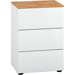 Modular Nachttisch Colori Weiss/Braun Holz 41.5 cm - Farbe: Weiss Dekor, Wildeiche furniert - Material: Holzwerkstoff - Nachttisch