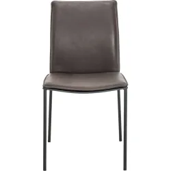 Stuhl Hailey Braun Leder 46 cm - Farbe: dunkelbraun - Stuhl