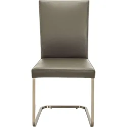 Freischwingerstuhl Ino Grau Leder 45 cm 95 cm - Freischwingerstuhl