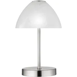 Tischlampe Artis Weiss/Silber Glas 15 cm 24 cm - Farbe: Alabaster weiss/Silber - LED - Lichtfarbe: Warmweiss - Tischlampe- LED Energiesparlampe