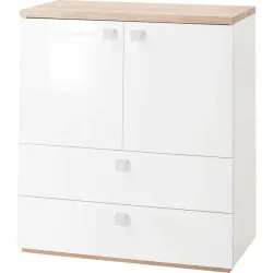 Kommode Gianni Weiss Holz 90 cm 45 cm - Material: Holzwerkstoff - Kommode